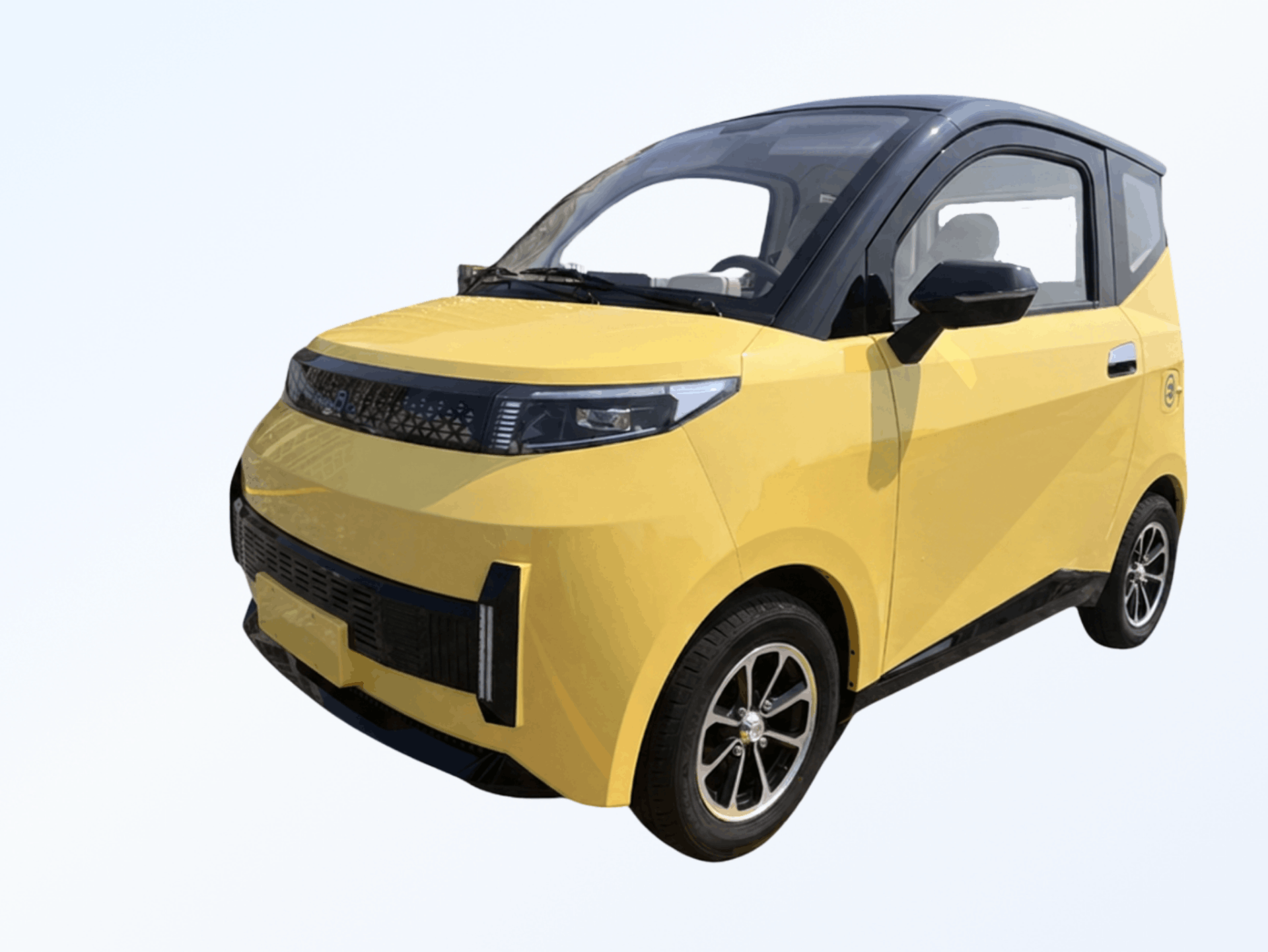 Kleinmobil Microcar City – Gelbe Außenansicht vorne links