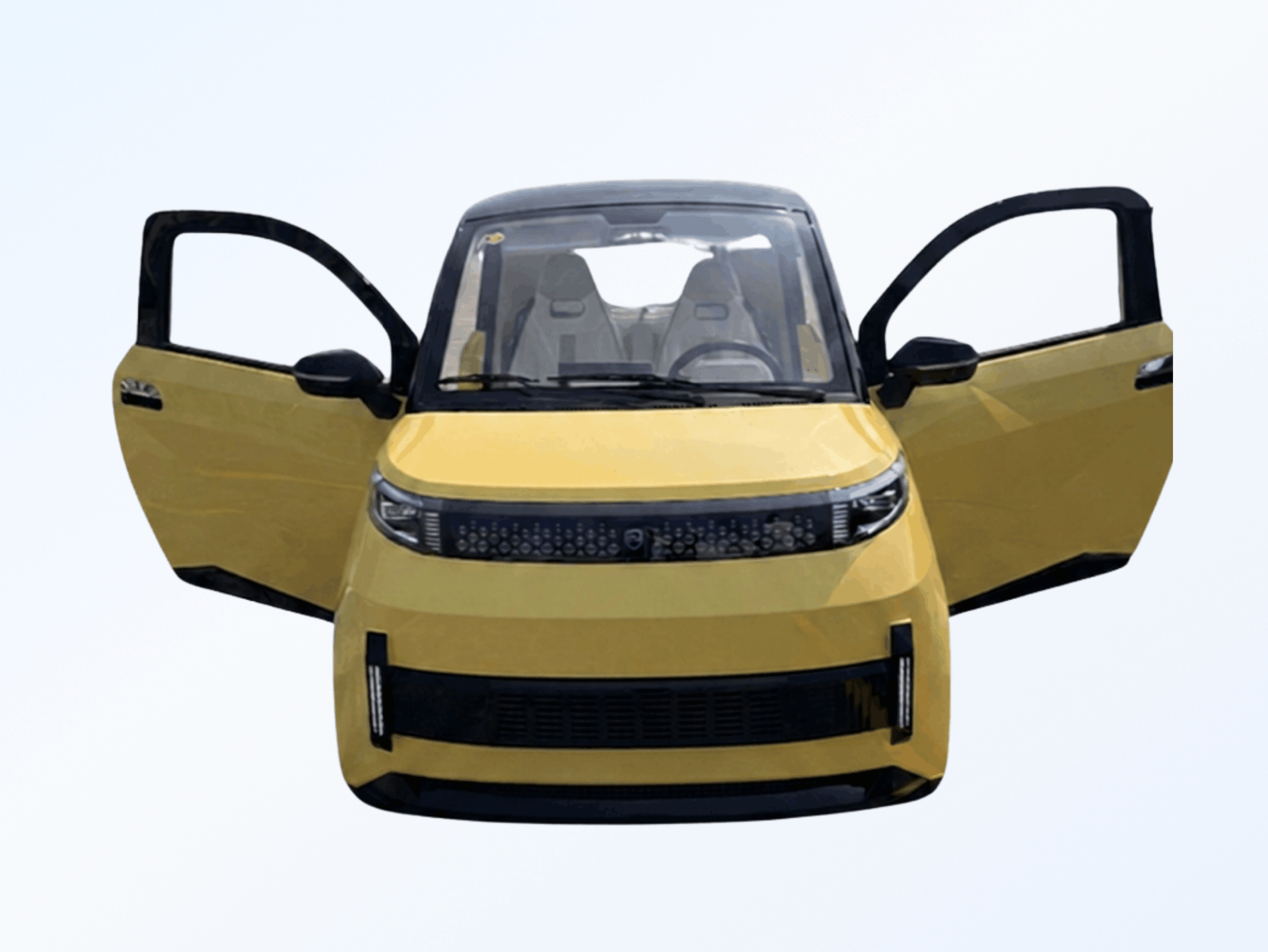 Kleinmobil Microcar City – Frontansicht mit geöffneten Türen